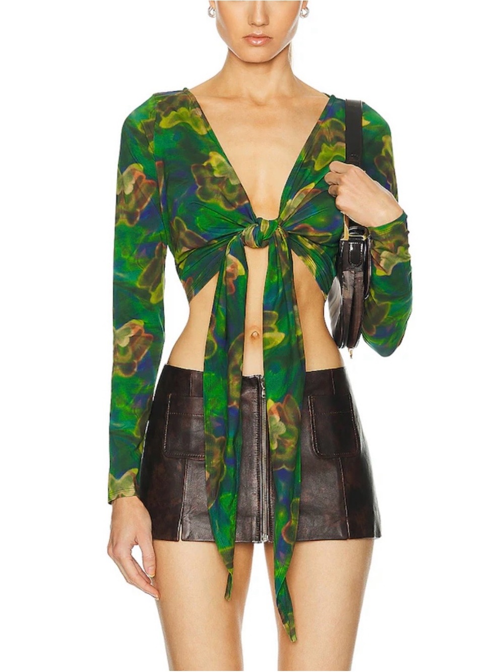 RE/DONE x Pamela Anderson Butterfly Wrap Tie Crop Top NWT Size Small
